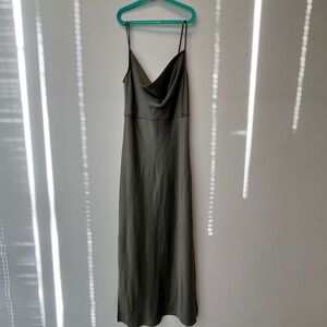 Taylor || Size 8 || Sage Satin Slip Dress